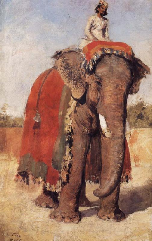 Edwin Lord Weeks A State Elephant at Bikaner Rajasthan France oil painting art